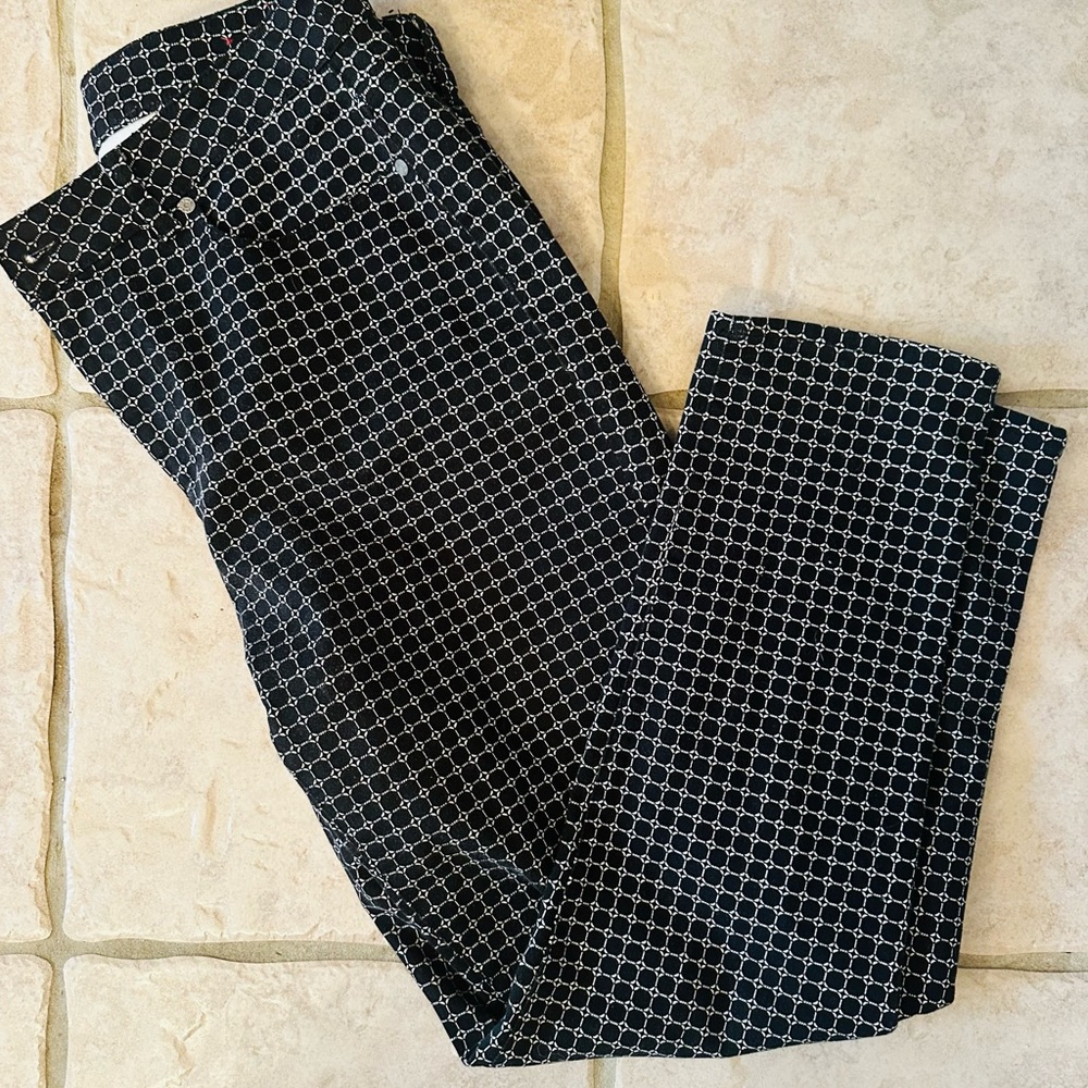 Talbots Heritage Black and White Patterned Pants
